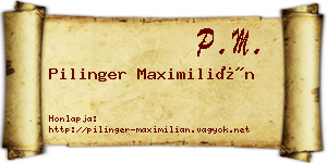 Pilinger Maximilián névjegykártya